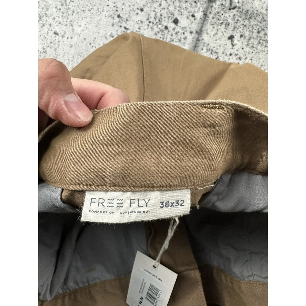 Men's Free Fly Anchor Chino Pant‎ Otter 5 Pocket Retail $98 36x32